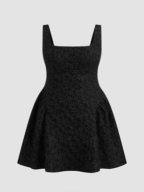Cider Black Floral Jacquard Scoop Neck Women's Dress NWOT